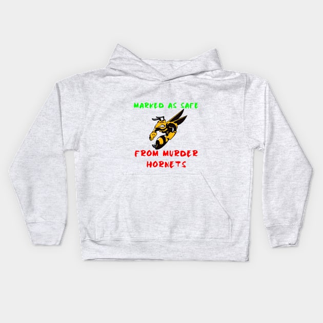 Marked As Safe From Murder Hornets, Hornet vs Bee Kids Hoodie by Graffix